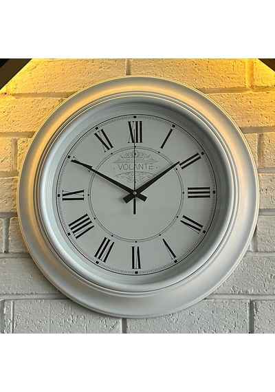 Volante 45 CM Vintage Dekoratif Duvar Saati A80818-BY Beyaz
