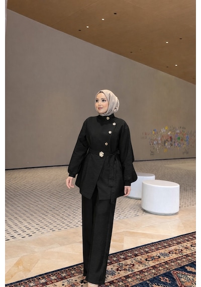 Riella Butik Oh Hyeon Tesettür Takım Siyah