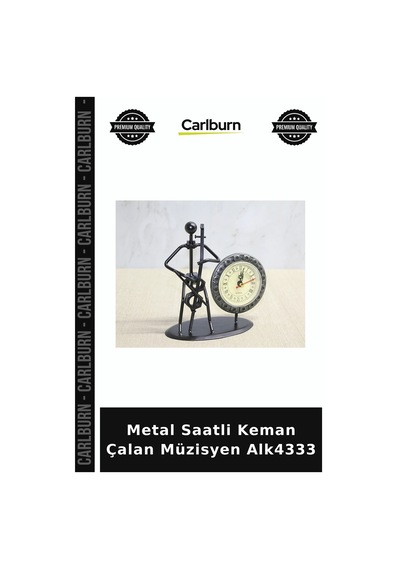 Özel Üretim Dekoratif Hediyelik Metal Saatli Keman Çalan Müzisyen Alk4333 Çok Renkli