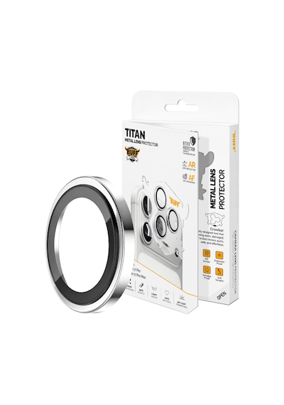 Buff İphone 17 Pro / 17 Pro Max Titan Metal Kamera Lens Koruyucu Silver Gümüş