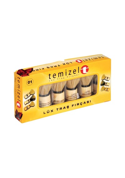 Temizel 01 Mini Ahşap Saplı Sakal Fırçası 6'lı