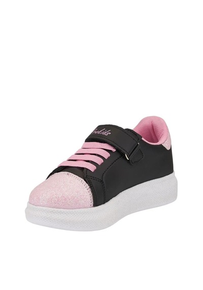 Zacoz Melodia Detaylı Simli Kız Çocuk Spor Ayakkabısı, Sneaker Siyah - Pembe