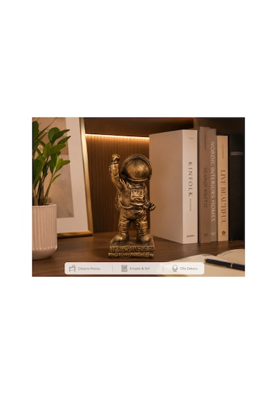 Astronot Polyester Biblo Antik Bronz 12 32 Cm