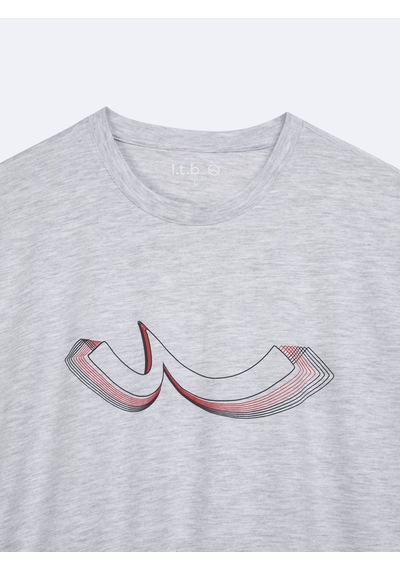 Ltb Logo Baskılı Gri T-shırt Gri