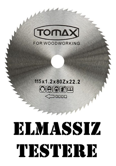 Tomax Ağaç Daire Testeresi Elmassız 115x1.2x80zx22.2