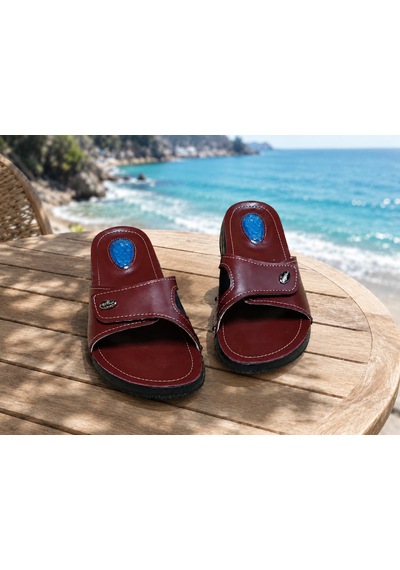 Siyo Comfort Suni Deri Anatomik Taban Halluks Valgus Topuk Dikeni Terliği Tş001 Bordo