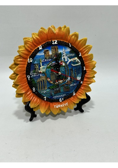 Ayçiçek Model Duvar Ve Masa Saati 18cm