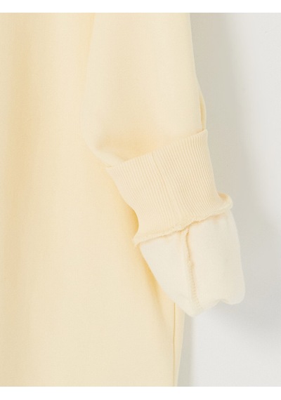 Lcw Modest Bej Oversize Kadın Kalın Sweatshirt Tunik