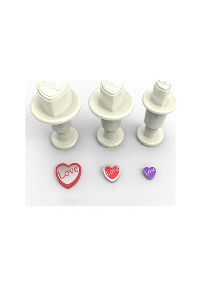 Mini Love Kalp Basmalı Enjektörlü Kurabiye Kalıbı 3 Parça Diğer