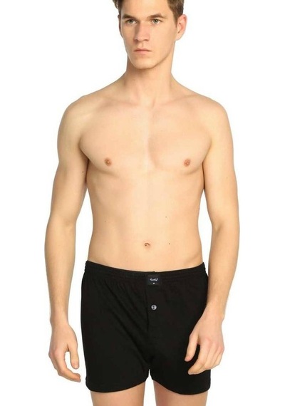 Abarta Erkek Boxer Düğmeli Short- 2xl-54&56 Beden Siyah 1 Adet