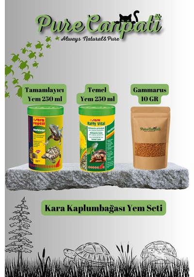 Purecanpati Kara Kaplumbağası Yem Seti Herbivor,temel Yem,gammaru