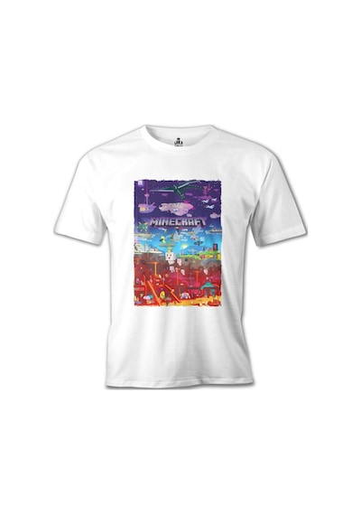 Minecraft - World Beyaz Erkek Tshirt