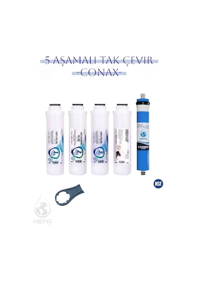 Conax Class Su Arıtma Cihazı Tak Çevir 5 Li Filtre Seti