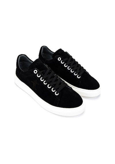 Tamer Tanca Erkek Hakiki Deri Siyah Süet Sneakers & Spor Ayakkabı 04 4502-42 Erk Ayk Y25 Sıyah Suet Siyah