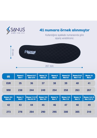 Sanus M900 Visco Memory Foam Anatomik Unisex Tabanlık Sanus M900 Visco Memory Foam Anatomik Unisex Tabanlık