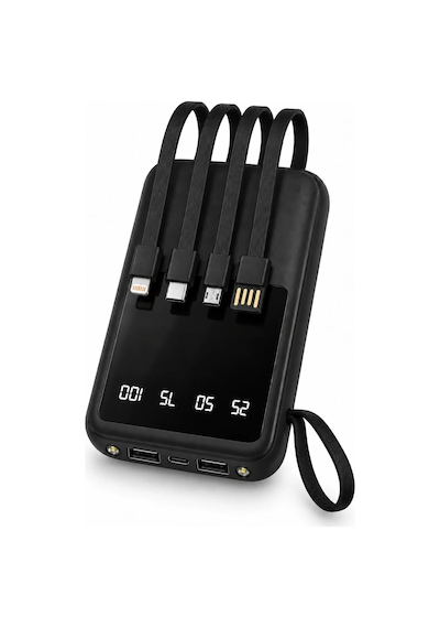 ENERX Enr-p10dc 10000 Mah 2.1A Dahili Kablolu Powerbank Siyah