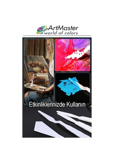 Plastik 17 Hazneli Resim Paleti Ve 5 Li Plastik Spatula Seti 1 Paket Sanatsal Ressam Paleti Plastik Palet Bıçağı
