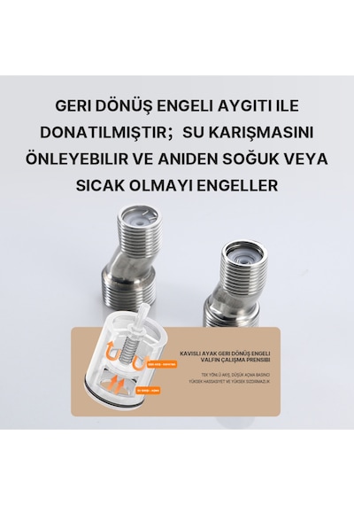 Piano 5 Fonksiyonlu Kendinden Banyo Bataryalı Dijital Akıllı Robot Duş Seti Tepe Duş Seti Gri