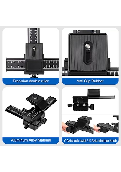 Profesyonel 4 Yönlü Macro Makro Ve Yakın Plan Detay Fotografçılık İçin Focusing Rail Slider
