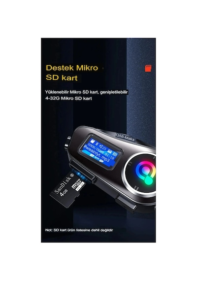 Kargo Q58-max Radyolu 2 Kişi Bağlantılı Bluetooth Kask Kulaklık Ekranlı Fenerli Müzik Ve Telsiz Intercom Najmaddi 10"