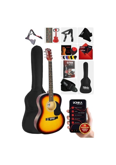 Midex Rg-550sb Pack Kaliteli Kesik Kasa Sunburs 40 İnç Akustik Gitar Seti 4/4 Yetişkin