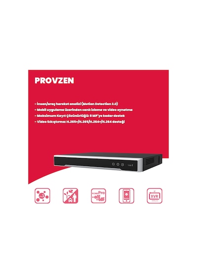 Provzen Hikvision 12 Li İp 4mp Güvenlik Kamerası Seti Colorvu Mikrofonlu Olay Anında Bildirim