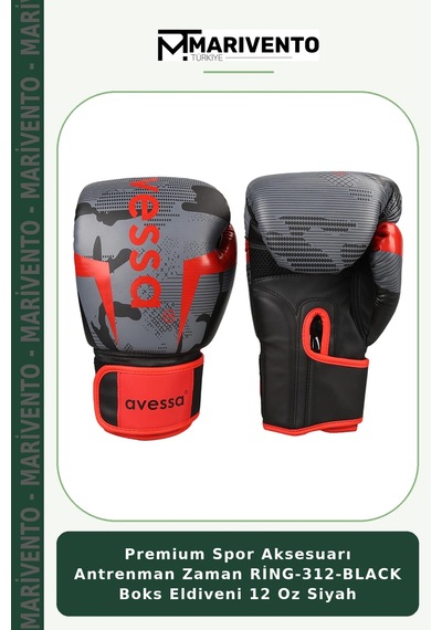 Premium Spor Aksesuarı Antrenman Zaman Ring-312-black Boks Eldiveni 12 Oz Siyah