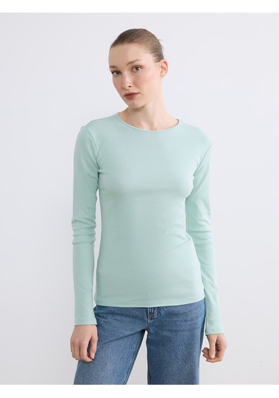 Lcwaıkıkı Basic Yeşil Bisiklet Yaka Kadın Body