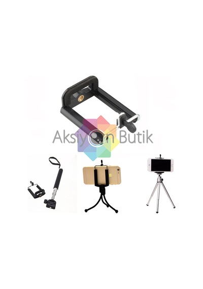 Aksiyon Kamera - Monopod Ve Telefon Tutucu Çok Renkli