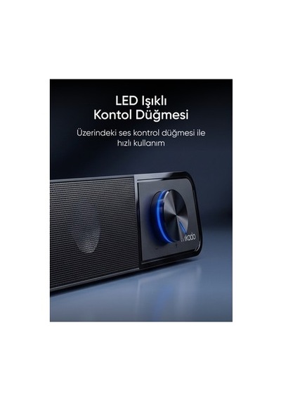 Mikado Md-69s Siyah 3wx2 Led Işıklı Multimedia Soundbar
