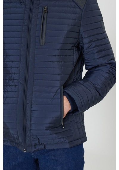 AC&Co / Altınyıldız Classics Erkek Standart Fit Normal Kesim Dik Yaka Desenli Mont - Lacivert
