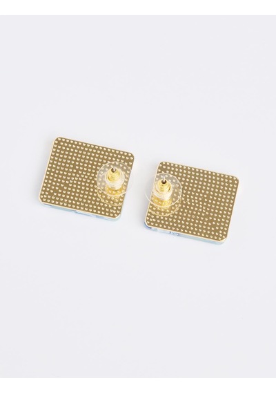 Jimmy Key Jimmy Key Mavi Renk Bloklu Kare Küpe 6sw438036400