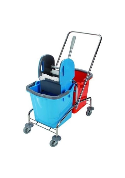 Omnisoft UCTM CK753 Krom Taşıyıcı Plastik Pres Çift Kovalı Temizl