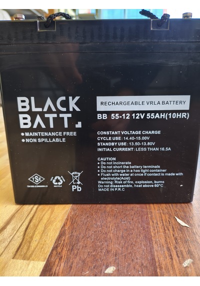 Black Batt 12v 55ah 10hr Bakımsız Kuru Tip Ups Akü 2023 Tarihli
