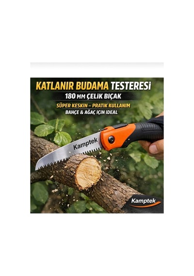 Kamptek Çelik Bıçaklı Katlanabilir Bahçe Ve Kamp Testeresi Süper Keskin