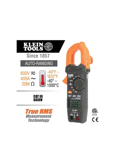 Cl220 Dijital Pens Ampermetre, Otomatik Aralık Ayarlı 400 Amper Ac, Ac/dc Gerilim, Trms, Direnç, Süreklilik, Ncvt Algılama Ve Sıcaklık Ölçümü
