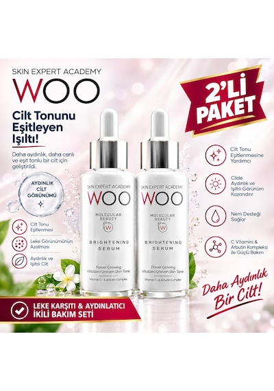 Woo Skin Expert Academy Brightening Serum C Vitamini & Arbutin Complex X 2 Adet