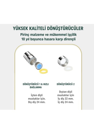 Ağız Duşu 2 Başlıklı Askılısız Musluk Aparatlı