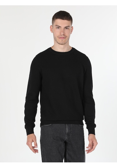 Colin's Colins Regular Fit Bisiklet Yaka Erkek Siyah Kazak 001