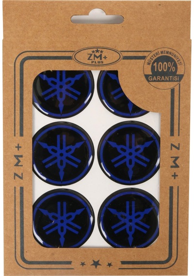 YAMAHA Koruma Takozu Damla Etiket Sticker Ø39 mm SİYAH-MAVİ