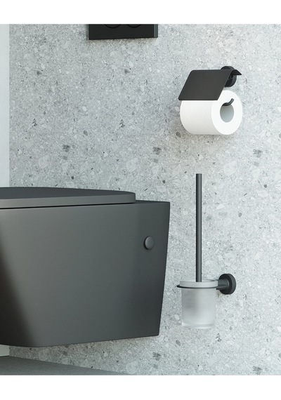 Tecno Black Tuvalet Fırçalık - Mat Siyah Mat Siyah
