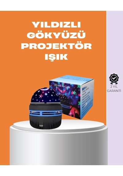 Star Master Galaxy Projektör - 360 Dönebilen Gece Lambası Dekoratif Ambiyans Işığı Renkli