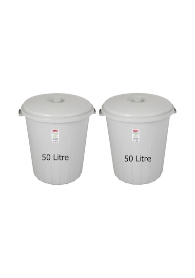 50 Lt (İkili Takım) Plastik Büyük Boy Çöp Kovası Et Kovası