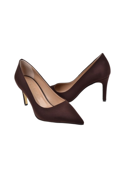 Pullman 8 Cm İnce Topuk Kadın Stiletto Pl-89gv Kahve Saten