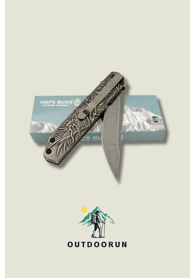 Metal Eskitme Alevli Anka Kamp Çakı - 21 Cm siyah