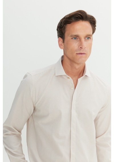 AC&Co / Altınyıldız Classics Erkek Beyaz Vızon Slim Fit Dar Kesim Klasik Yaka Pamuklu Armürlü Gömlek Beyaz Vızon AC&Co / Altınyıldız Classics Erkek Beyaz Vızon Slim Fit Dar Kesim Klasik Yaka Pamuklu Armürlü Gömlek Beyaz Vızon