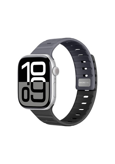 Watch 10 46mm Amazingthing Silqlock Silikon Kordon Strap Kayış Gri