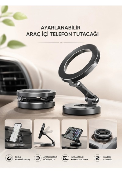 Araç İçi Telefon Tutacağı Manyetik Tasarım Ayarlanabilir 1 Adet