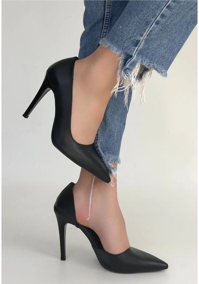 Hrşytrend Herşeytrend Pley Siyah Cilt Stiletto Ayakkabı Siyah