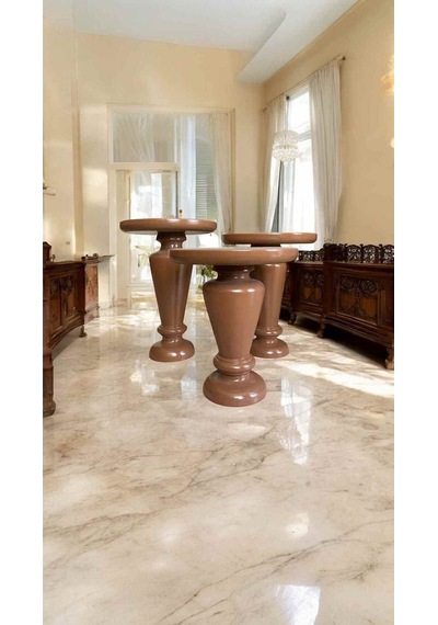 Ahşap Mantar Sehpa 3 Lü Set Kahverengi Renk Yan Sehpa Takımı - Coffee Table - Zigon Sehpa Kahverengi